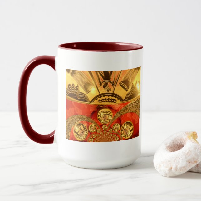 Caneca Arte tradicional africana ouro (Com Donut)