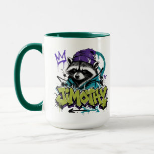 Caneca Arte Urbana de Rua Graffiti Raccoon Estilo Punk