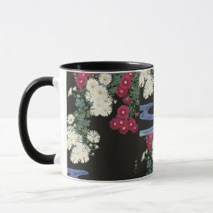 Caneca Arte Vintage de Crisântemo de Ohara Koson