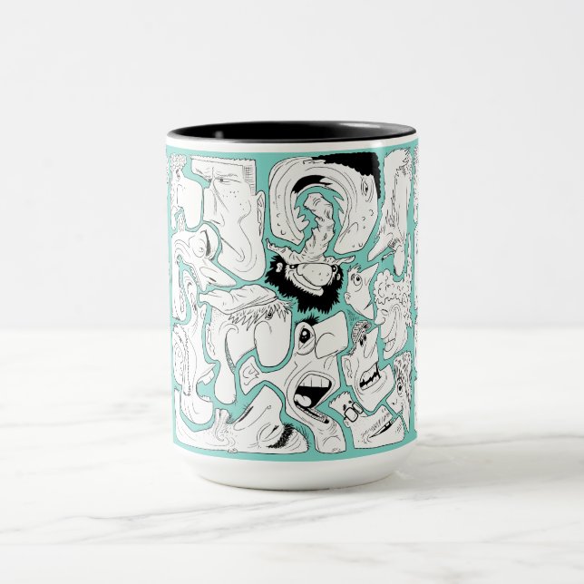 Caneca Artes de Linha de Rostos (Centro)