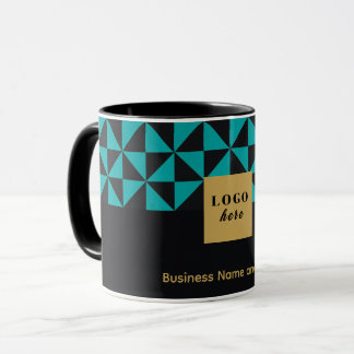Caneca Artesanato preto e branco Duo - Logotipo comercial