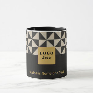 Caneca Artesanato preto e cinza Duo - Logotipo comercial
