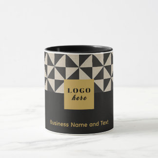 Caneca Artesanato preto e cinza Duo - Logotipo comercial