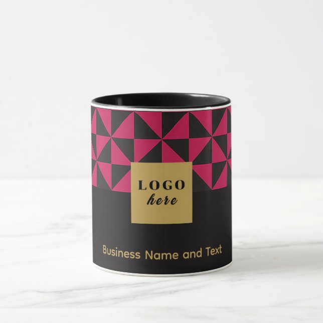 Caneca Artesanato preto e rosa Duo - Logotipo comercial (Centro)