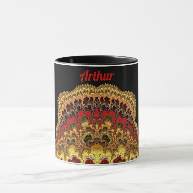 Caneca ARTHUR ~ Zany Padrão ~ Amarelo vermelho e preto (Centro)