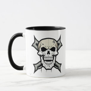 Caneca Artista em greve: crânio e ossos cruzados"