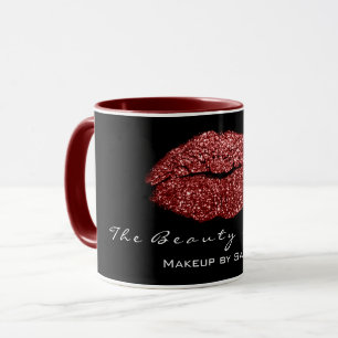 Caneca Artista Makeup Biss Lip Bordeaux Red Glitter