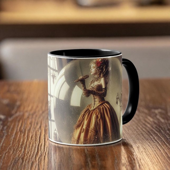 Caneca Artistas do Globo de Neve Vitoriano Steampunk (Criador carregado)