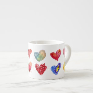 Caneca artística do café de 12 corações do amo