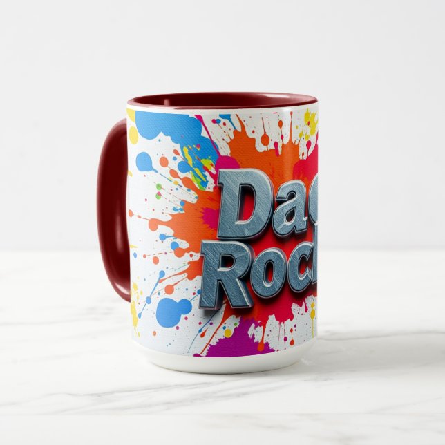 Caneca Artística Pai Balança Rajada de Cores (Frente Esquerda)