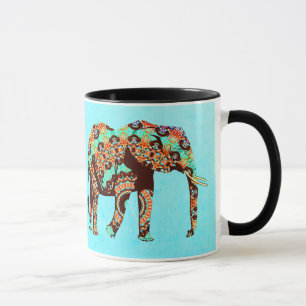 Caneca Artsy Colorful Elephant Coffee Mug