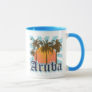 Caneca Aruba encalha o por do sol