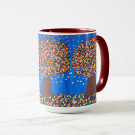 Caneca Árvore colorida abstrato