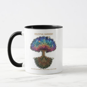 Caneca Árvore da Harmonia Celestial Mandala de Meditaçã