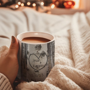 Caneca Árvore de Birch — Coração Esculpido pelo País Rust