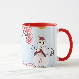 Caneca Árvore de Canas Bonita Snowman