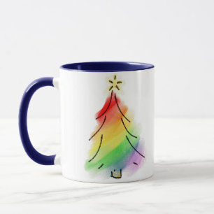 Caneca Árvore de Férias do Arco-Íris
