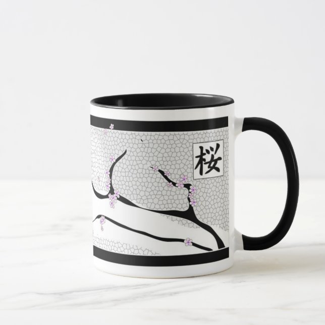 Caneca Árvore de Flor de Cereja Branca (Direita)