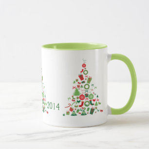 Caneca Árvore de Natal colorida do Feliz Natal