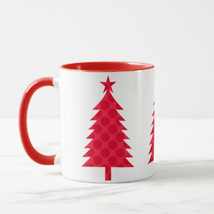 Caneca Árvore de Natal com Bolinhas Vermelhas Gigantes