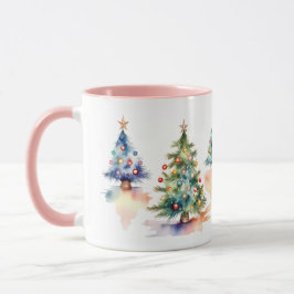 Caneca Árvore de Natal de Aquarela