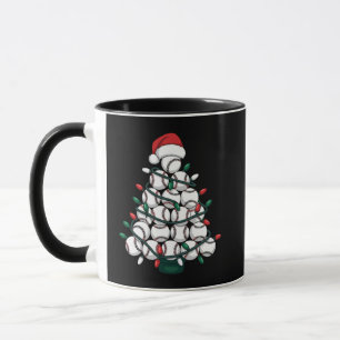 Caneca Árvore de Natal de Beisebol Papai Noel Esportes