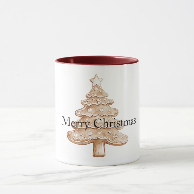 Caneca Árvore de Natal de Biscoito de Gengibre Creme (Centro)