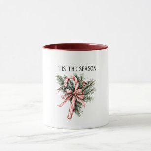 Caneca Árvore de Natal Doce Cana Vermelha Natal