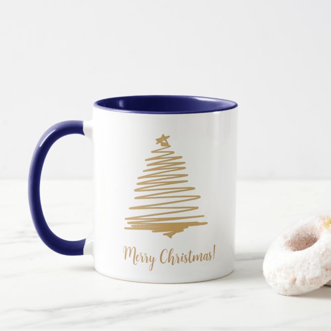 Caneca árvore de natal Dourada (Com Donut)