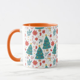 Caneca Árvore de Natal e Boneco de Neve Caprichosos de Na