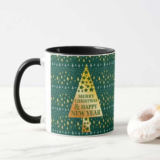 Caneca Árvore de Natal Elegante (Com Donut)