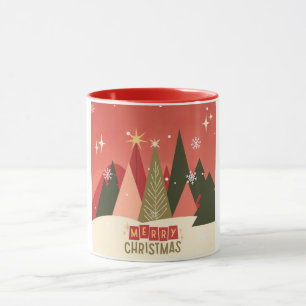 Caneca Árvore de Natal Merry Retro/Vintage