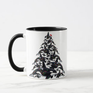 Caneca Árvore de Natal Orca para o Amor pela Vida Oceânic