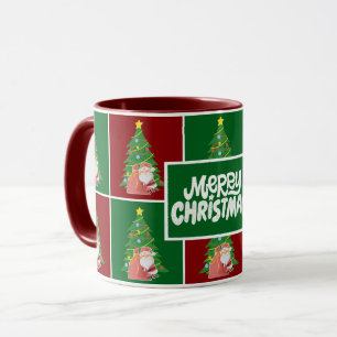 Caneca Árvore de Natal   PAPAIS NOEIS   verde vermelho