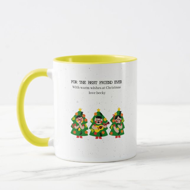 Caneca Árvore de Natal Personalizada "Melhor Amigo de Sem (Esquerda)