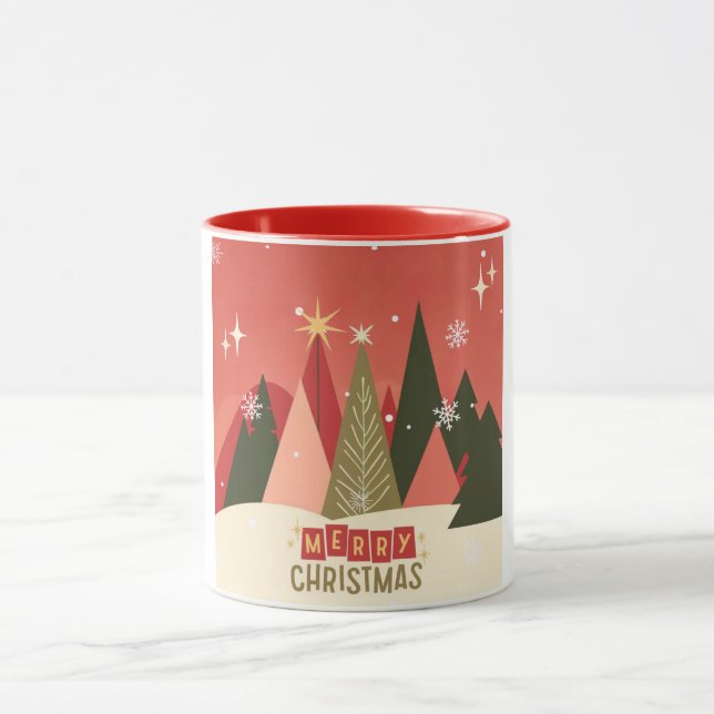 Caneca Árvore de Natal Retrô/Vintage Alegre (Centro)
