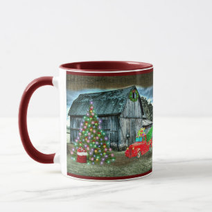 Caneca Árvore de Natal Russo do Barn de Natal na Fazenda