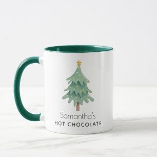 Caneca Árvore de Natal Simples Personalizada Moderna