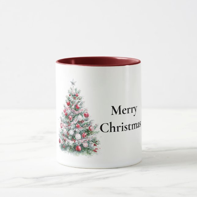 Caneca Árvore de Natal Verde da Pepperminta Branca (Centro)