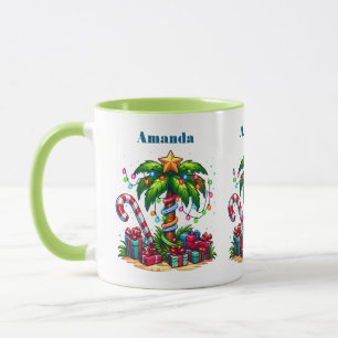 Caneca Árvore de Palma de Natal tropical