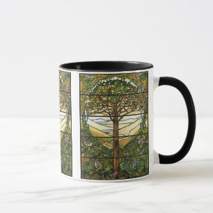 Caneca Árvore de vida/de janela vitral de Tiffany