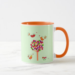 Caneca Árvore do botão laranja