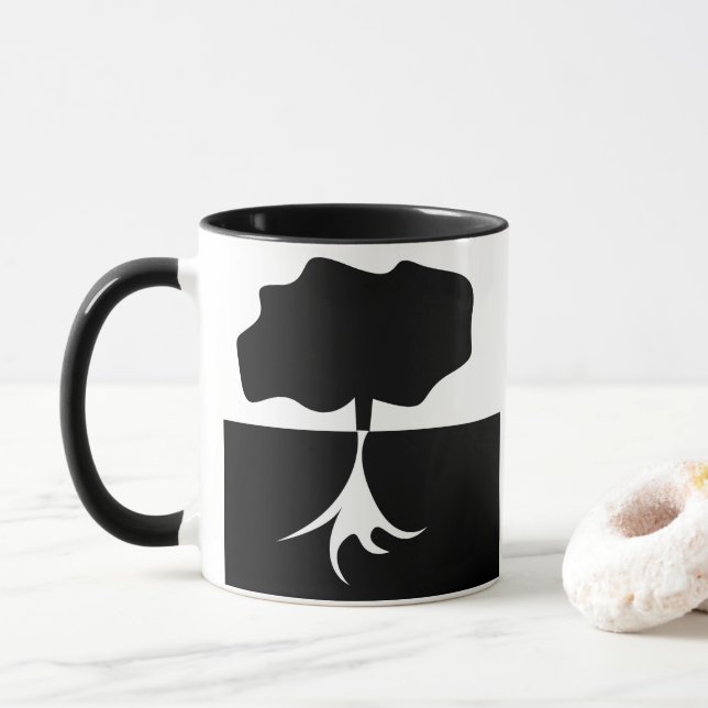 Caneca Árvore Preto e Branco Árvore (Com Donut)