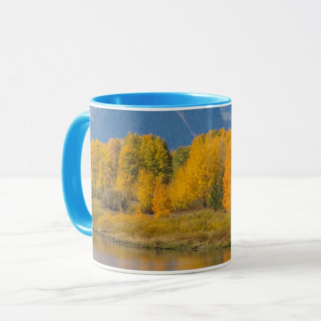 Caneca Árvores de Álamos Coloridas de Outono (Frente Esquerda)