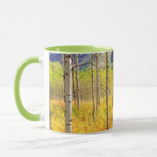 Caneca Árvores de Aspen no Outono nas Montanhas Rochosas