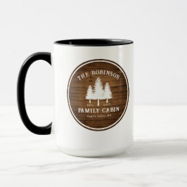 Caneca Árvores de Cabina da Família Rustic Country Plank 