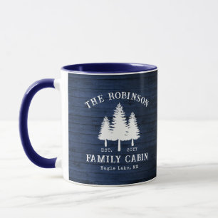 Caneca Árvores de cabine da família rustic country Impres