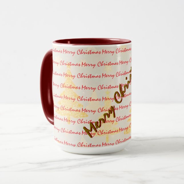 Caneca Árvores de Natal de Luxo Festivas (Frente Esquerda)