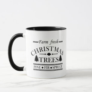 Caneca Árvores de Natal de Pinheiro Frescas de Fazenda Mo