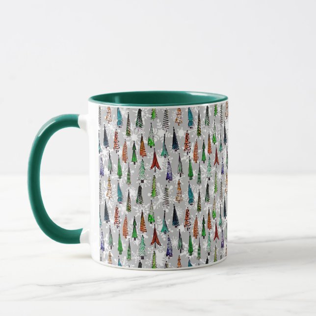 Caneca Árvores de Natal e flocos de neve (Esquerda)